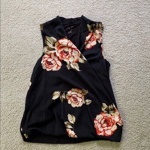 Black floral tank